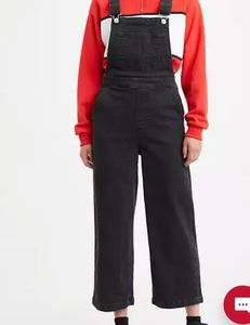 Levi's Premium RIBCAGE WIDE LEG OVERALLS black